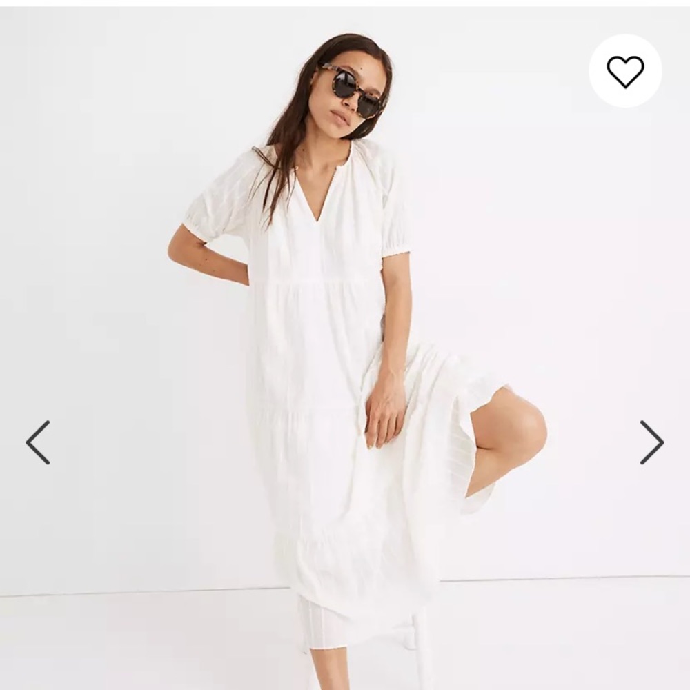 NWT Madewell Bubble Sleeve Tiered MIDI Dress XXSP